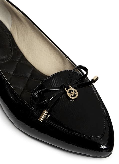 michael kors black patent flat|Michael Kors women's shoes.